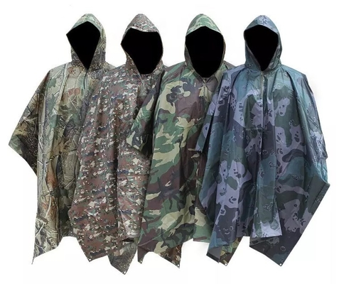 Rain Puncho Tactical Outdoor Gear เสื้อกันฝนโพลีเอสเตอร์ Army Poncho
