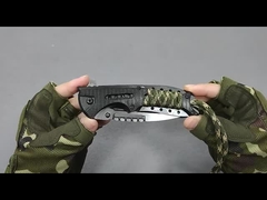 ขายปลีก customized OEM outdoor camping การล่า พลาสติกจับเชือก สีดําสแตนเลสใบพับกระเป๋า