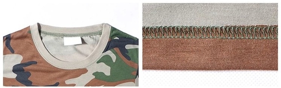 ผ้าฝ้าย 100% ทหาร ยุทธวิธีสวม Ripstop Camo Army T Shirt