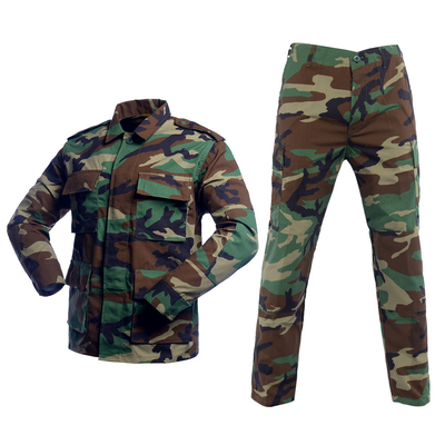 BDU Woodland Camo Uniform T65/C35 210-230gsm Waterproof