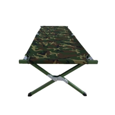 กองทัพสีเขียวยุทธวิธีเกียร์กลางแจ้งพับทหารเตียงเตียงอลูมิเนียม Tube