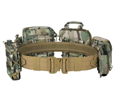 Equipo Tactico กระเป๋าสตั๊ก Molle ปรับได้ 6 ชิ้น ชุดพอลิเอสเตอร์คลุมตัว เข็มขัดกระเป๋ากระเป๋า Mag