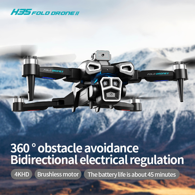 มืออาชีพ 4K HD ESC คล้องสองตัว มินิ Drone H35 Brushless Optical Flow WIFI Quadcopter ป้องกันอุปสรรค ระยะไกล