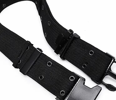 สีดํา เร็วปลดออกภายนอก กันน้ํา PP Custom Webbing เข็มขัดกลยุทธ์สําหรับผู้ชาย การฝึกกลยุทธ์ กีฬากลางแจ้งและการเดินป่า