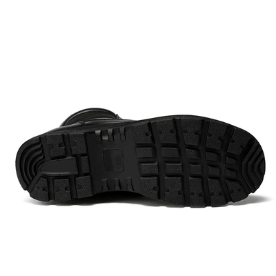 สีดํา Outdoor PU Rubber Outsole รองเท้าสูงสูง รองเท้ารบหนังแทคติก สําหรับผู้ชาย