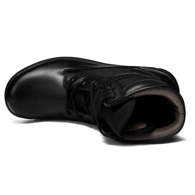 สีดํา Outdoor PU Rubber Outsole รองเท้าสูงสูง รองเท้ารบหนังแทคติก สําหรับผู้ชาย