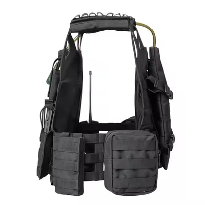 สีดําหนังไหล่ Molle กระเป๋าสะพายแผ่นการฝึกอบรมผู้ถือ เสื้อแท็กติกกับถุงน้ํา