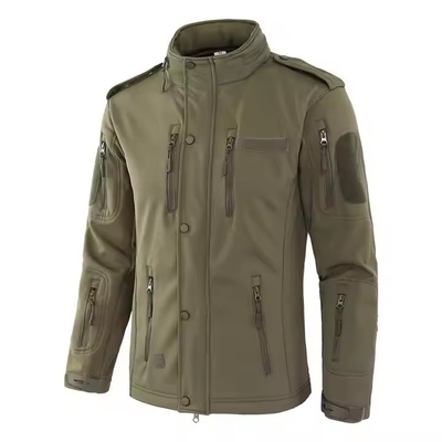 ชายชุดสปอร์ต Camo สีเขียวอบอุ่น กันน้ํา สีดํา กลางแจ้งฝึกอบรม Softshell Polar Fleece ทัพเรือฤดูหนาว เสื้อแท็กติก