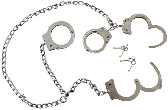 กุญแจมือและขาเหล็กนิกเกิลคาร์บอนสำหรับนักโทษ